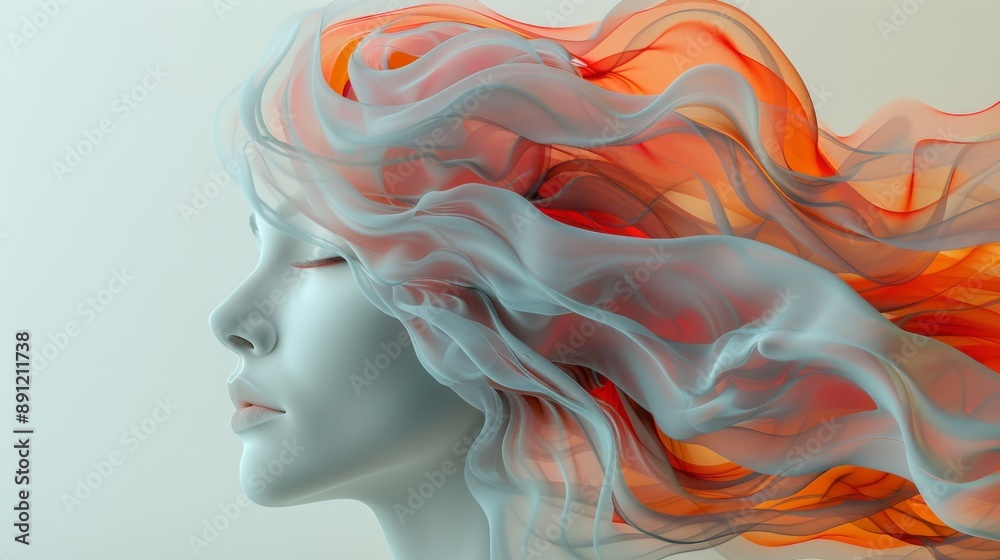 Abstract Portrait with Flowing Fabric Abstract Portrait with Flowing Fabric