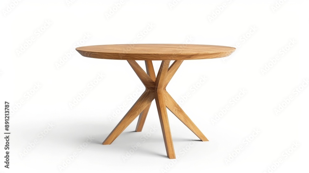 Round Wooden Table with a Unique Stand Round Wooden Table with a Unique Stand