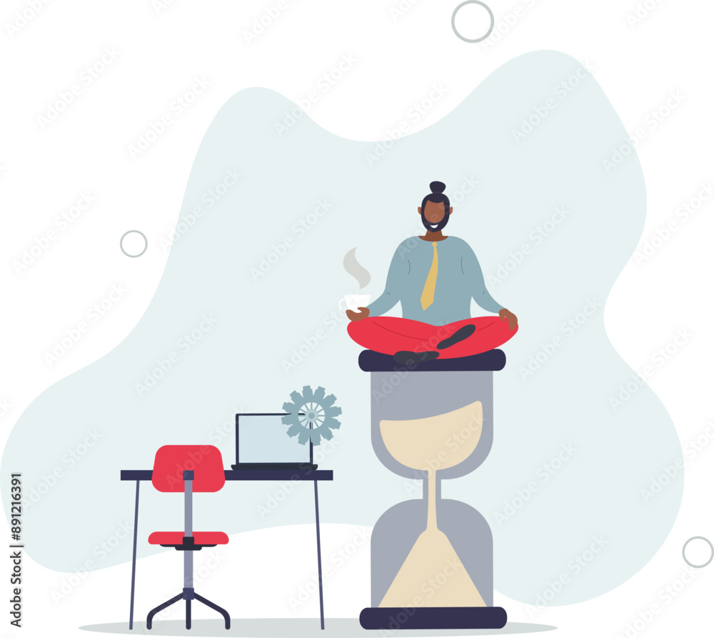 Work life balance with time for career and relaxation.Limited time for job or wellness for healthy recover from stress.flat design.illustration with people. Work life balance with time for career and relaxation.Limited time for job or wellness for healthy recover from stress.flat design.illustration with people.