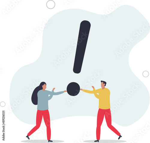 Swearing conflicting aggressive and shouting people. Quarrel, divorce, confrontation, dissatisfaction vector characters.flat design.illustration with people.