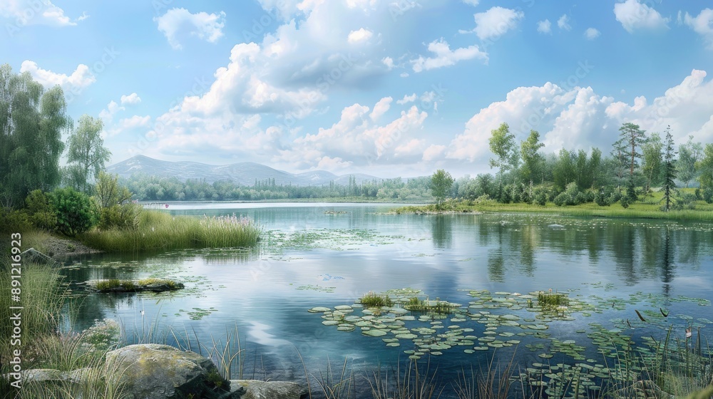 Fototapeta premium Lake and natural environment
