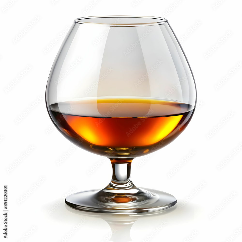 glass of cognac isolated on a white background glass of cognac isolated on a white background