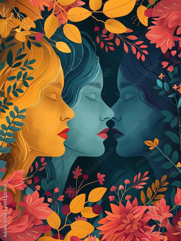 Women's rights advocacy template with empowering graphics and lots of copy space Women's rights advocacy template with empowering graphics and lots of copy space