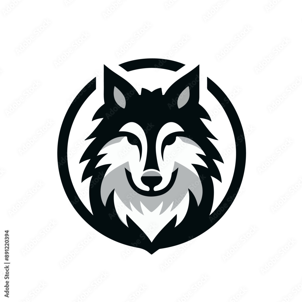 flat vector logo of a wolf. flat vector logo of a wolf.