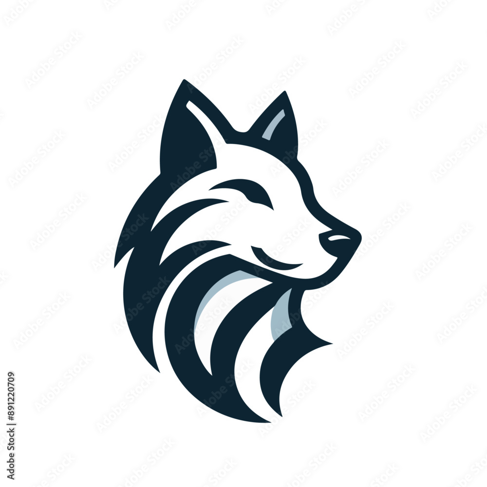 flat vector logo of a wolf. flat vector logo of a wolf.