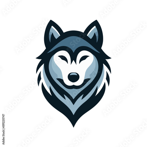 flat vector logo of a wolf. photo