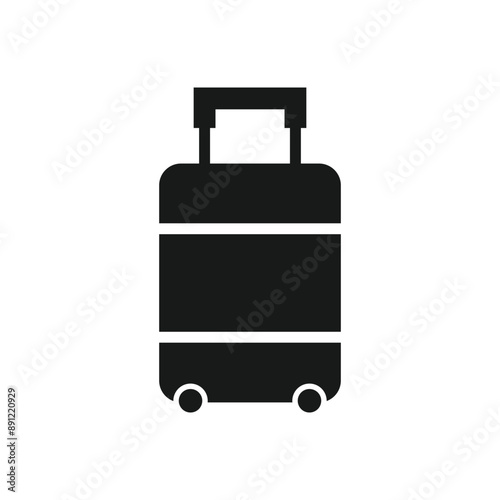 Carry-on luggage or cabin luggage flat vector icon for travel apps and websites