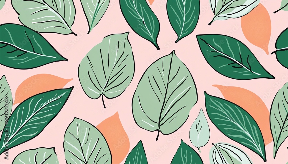 Abstract plant leaf art pattern illustration Abstract plant leaf art pattern illustration