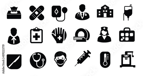 Set icon medical concepts 
