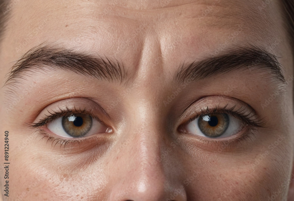 Fototapeta premium Second Guessing: Furrowed brow, rethinking a decision. 