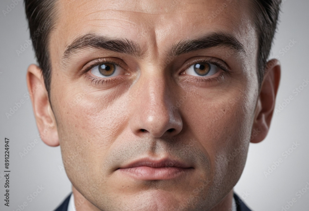 Fototapeta premium Second Guessing: Furrowed brow, rethinking a decision.