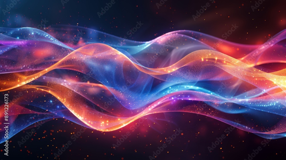 Abstract Glow with Wavy Lines and Particles Abstract Glow with Wavy Lines and Particles