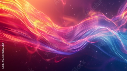 Abstract Colorful Waves with Sparkling Dust