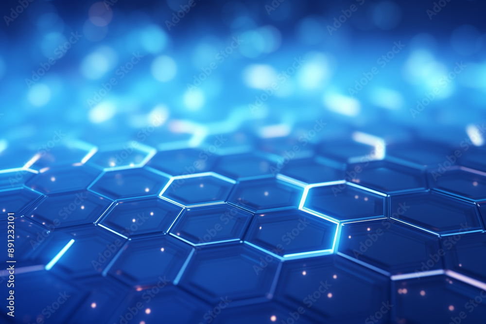 Abstract blue hexagons pattern background for design.Hi-tech science and research concept innovation. Abstract blue hexagons pattern background for design.Hi-tech science and research concept innovation.