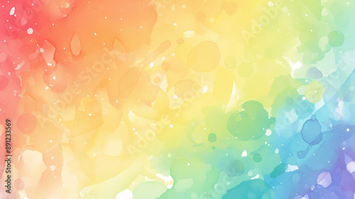 水彩で描いた虹色のテクスチャ背景　Generative AI