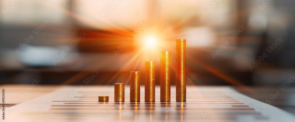 Business graph scene, ample copy space, naturally lit, no text Business graph scene, ample copy space, naturally lit, no text