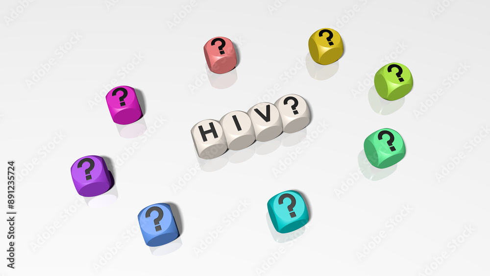 Buchstabenwürfel zeigen das Wort HIV