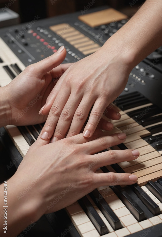Fototapeta premium Passion: Close-up of passionate hands creating art, music, etc. 