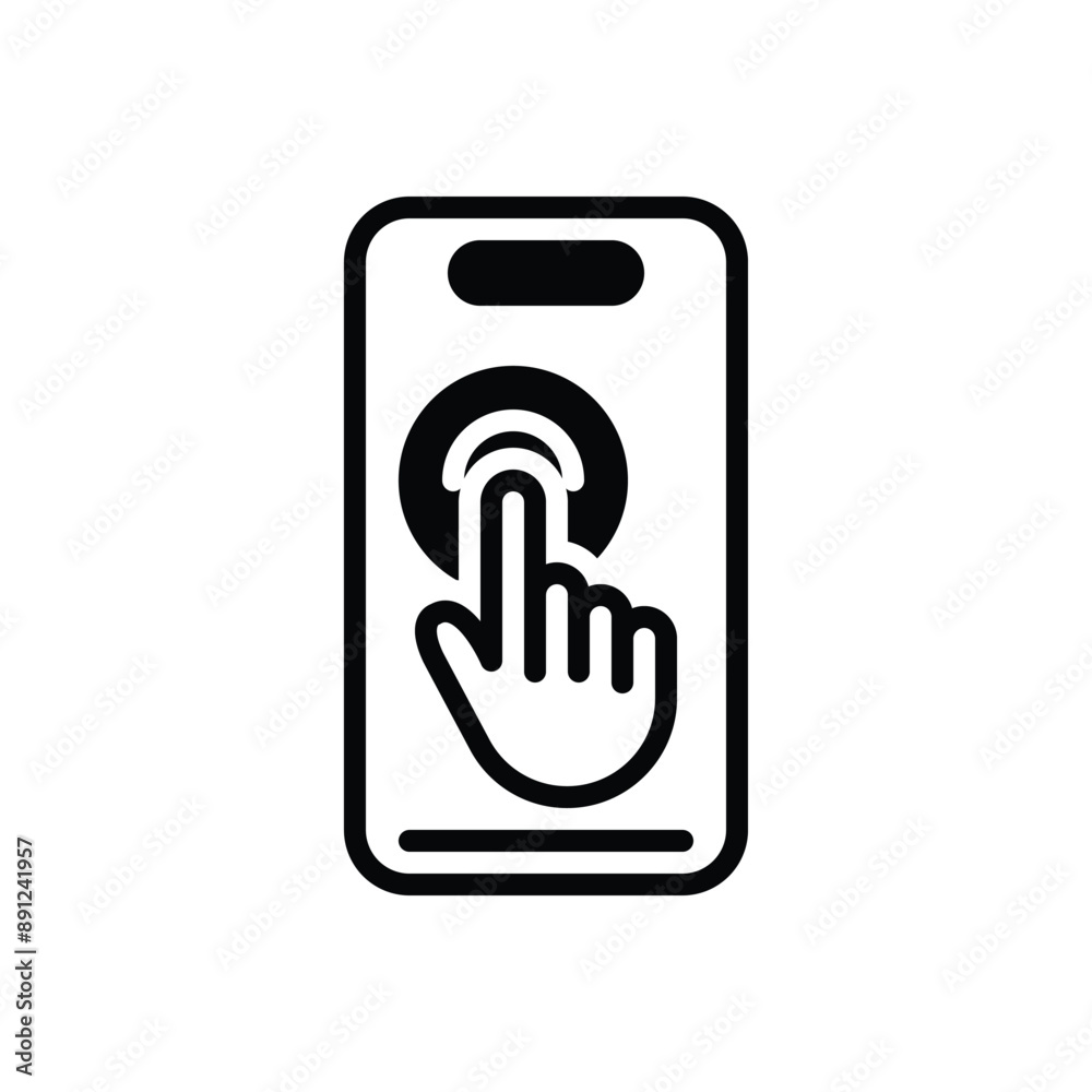 Black solid icon for touch screen Black solid icon for touch screen