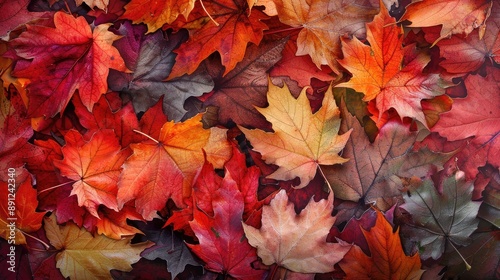 Maple leaves in beautiful fall hues