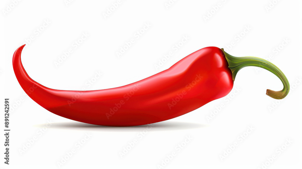 Vibrant illustration of a red chili pepper with a green stem, adding a touch of spice to your creations. Vibrant illustration of a red chili pepper with a green stem, adding a touch of spice to your creations.