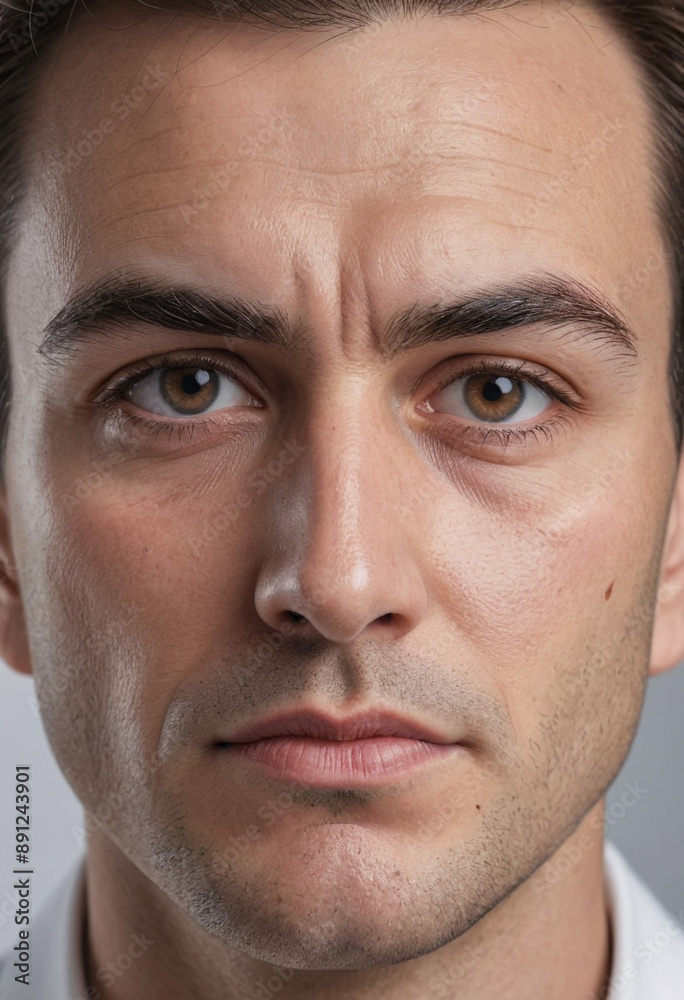 Obraz premium Second Guessing: Furrowed brow, rethinking a decision.