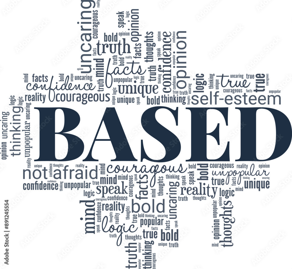 Fototapeta premium Based word cloud conceptual design isolated on white background.