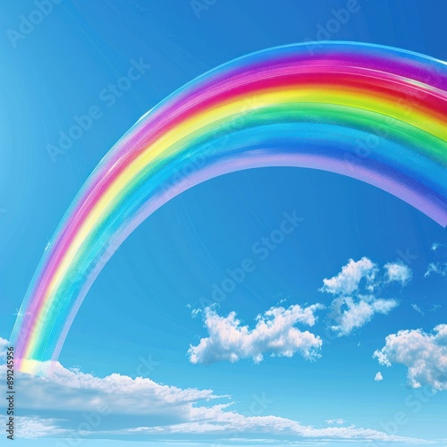 Rainbow Arcing Over a Cloudy Blue Sky