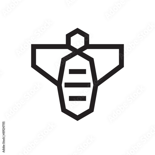 honey bee logo outline stroke vector eps