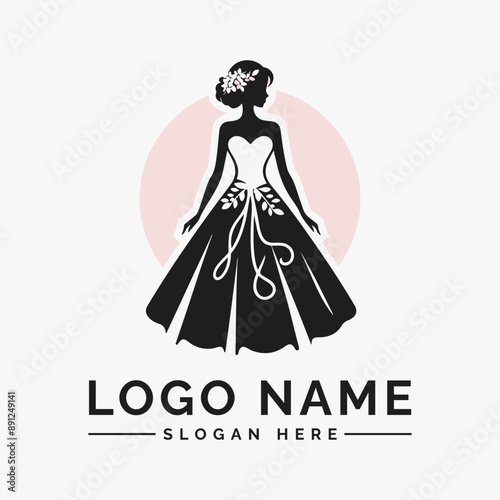 woman dress weding vector logo
