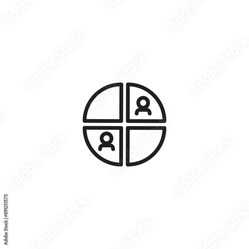 Lead pie chart icon simple market target vector. Pie chart segment icon outline vector. Market target. Business share. Editable icon.