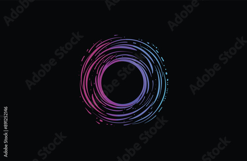 Spiral Black hole on Galaxy vector illustration