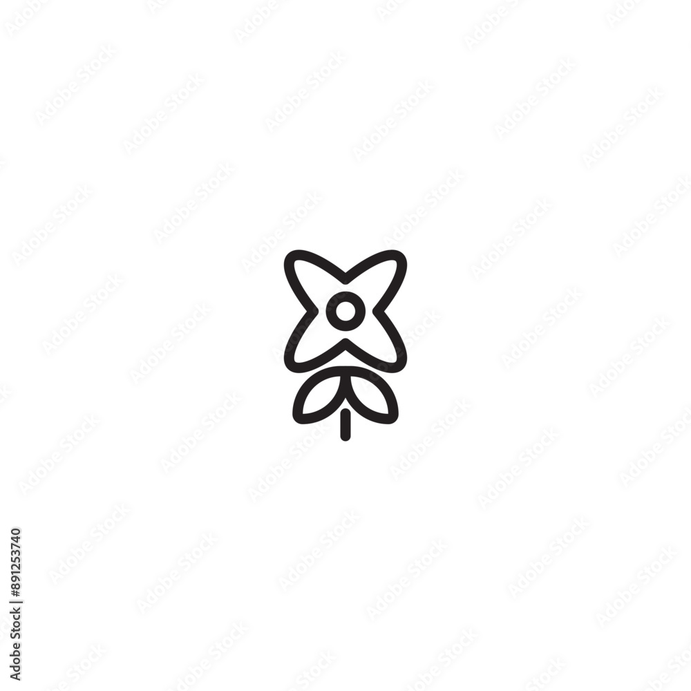 Daffodil Line Icon. Natural gardenia flower elegance vector symbol in black. Editable icon.