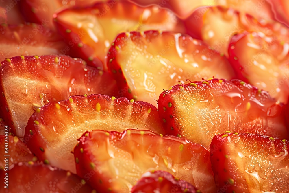 Fresh strowberry fruit slices background. Top view. Sliced strowberry banner. Sliced strowberry background. Overal plan food photography.
Fresh strowberry fruit slices background. Top view. Sliced strowberry banner. Sliced strowberry background. Overal plan food photography.