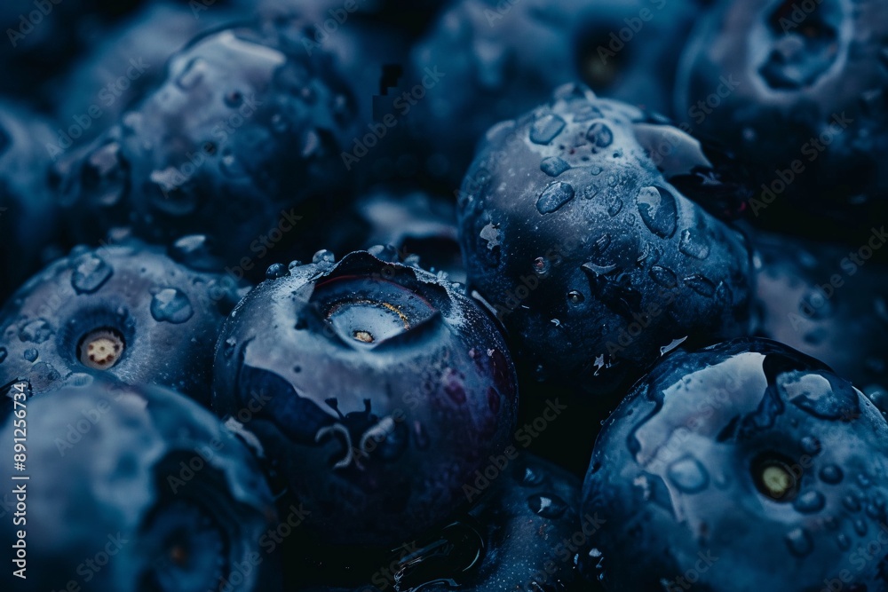 Blueberries in water