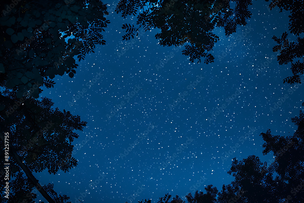 Captivating photo of a starry sky featuring a mesmerizing starfall, capturing the beauty and wonder of the night sky with countless stars shining brightly.