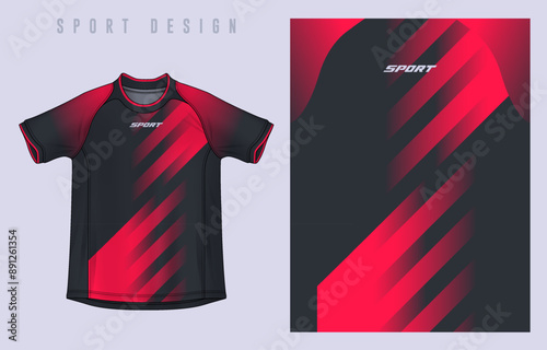 Fabric textile design for Sport t-shirt, Soccer jersey mockup for football club. uniform front view.	