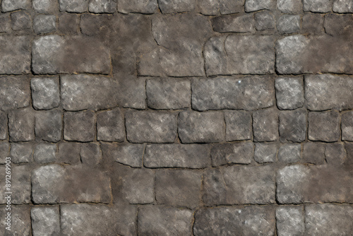 Processed collage of old street pavement surface texture. Background for banner, backdrop