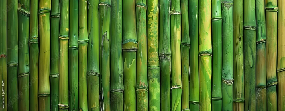 A natural bamboo texture background with green highlights, suitable for eco-friendly kitchen products, with ample copy space A natural bamboo texture background with green highlights, suitable for eco-friendly kitchen products, with ample copy space