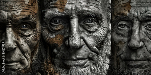 A series of portraits of influential American historical figures.