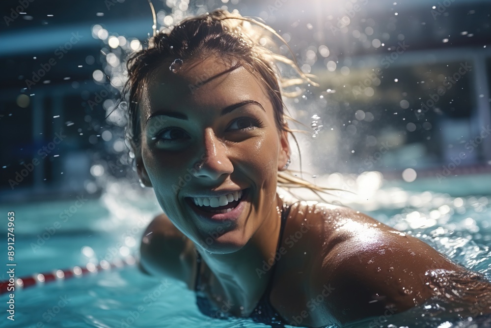 female swimmer at the swimming pool