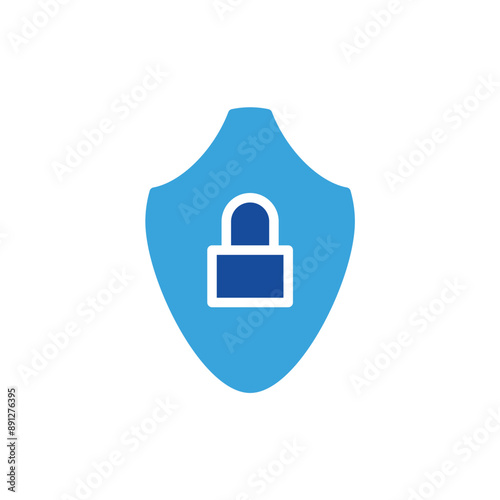 protection icon color or logo illustration glyph color blue style	
