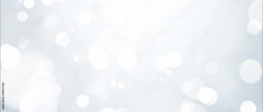 Abstract white background with soft white particles floating around. Blur the Slow motion white bokeh 3D. Clean and bright space 4k video