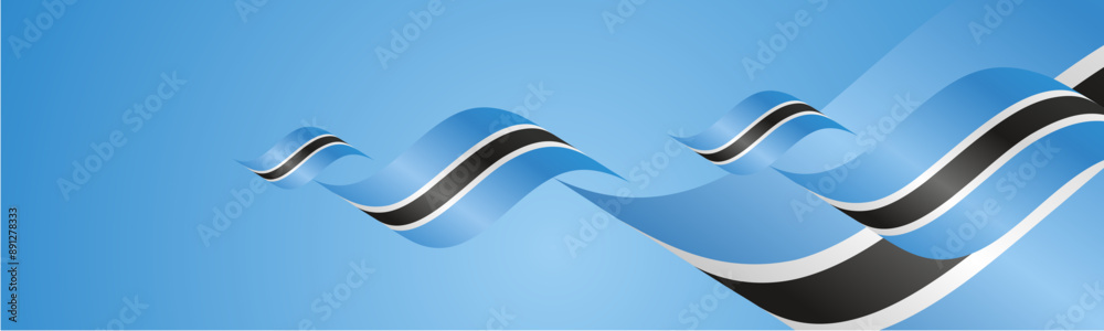 Botswana National Day waving flags two fold blue landscape background.ai Botswana National Day waving flags two fold blue landscape background.ai