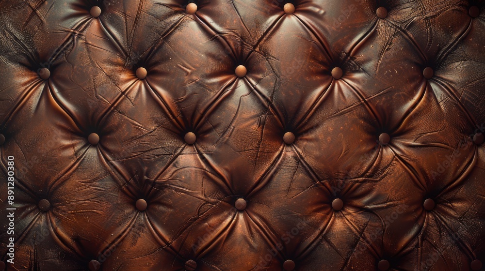 Fototapeta premium Brown Leather Upholstery Texture