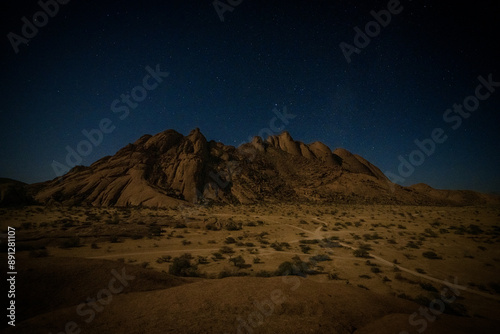 Spitzkoppe landscape at night, Namibia