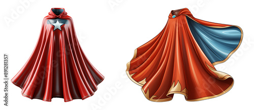 Comic/ cartoon style superhero cape isolated on a transparent background.