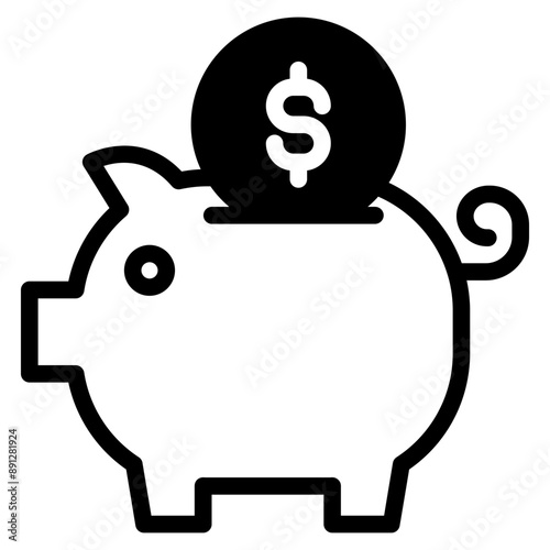 saving, piggy bank icon