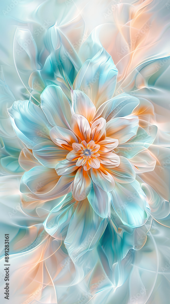 Obraz premium A flower with blue and orange petals