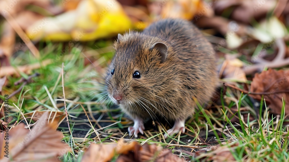 European Common Vole, Captured in a Detailed and Naturalistic Style, Showcasing the Small Rodent’s Distinctive Features and Habitat European Common Vole, Captured in a Detailed and Naturalistic Style, Showcasing the Small Rodent’s Distinctive Features and Habitat